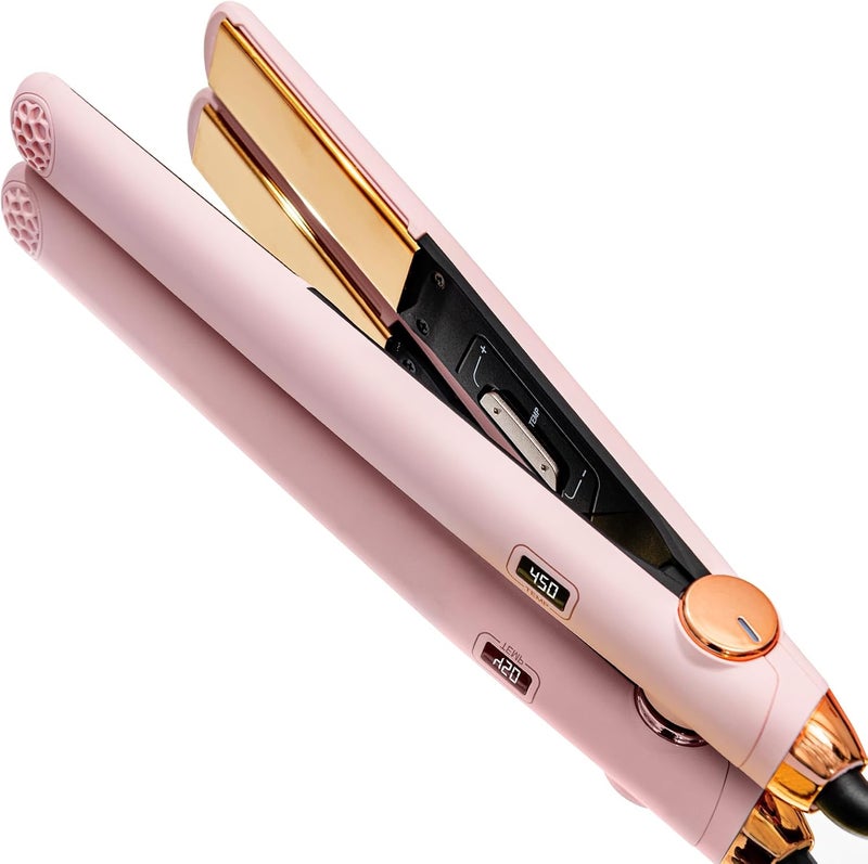 TYMO Flat Iron Hair Straightener and Curler 2 in 1 with 10s Fast Heating, 1 Inch Professional Titanium Straightening Curling Iron with 32 Adjustable Temp and Automatic Shut Off - Image 1